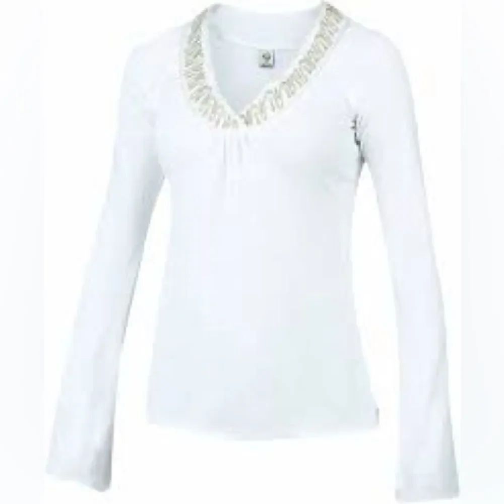 prAna Women's V-Neck Embroidered Shirt
